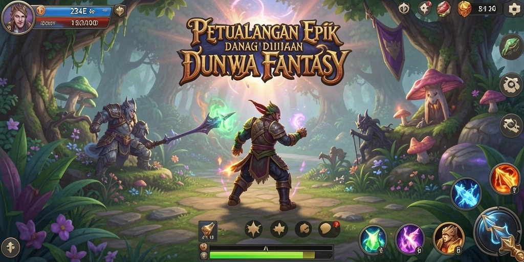 Tampilan gameplay <strong>234E</strong> yang seru dan penuh aksi di dunia fantasi.