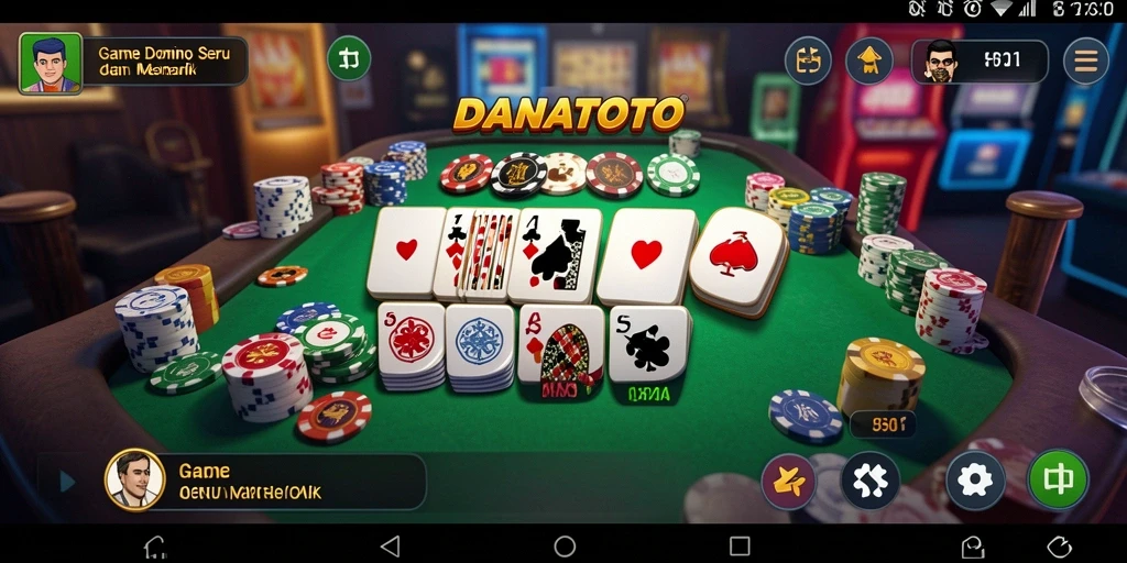 Screenshot gameplay seru DANATOTO yang menunjukkan aksi permainan Domino.