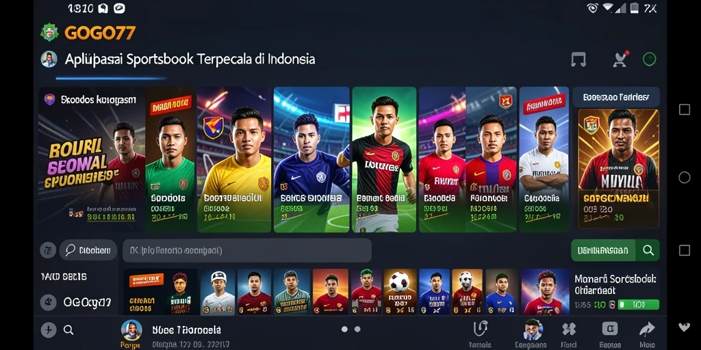 Screenshot utama GOGO77 menampilkan berbagai pilihan taruhan olahraga.