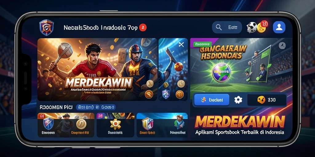 Tampilan gameplay MERDEKAWIN saat melakukan taruhan olahraga.