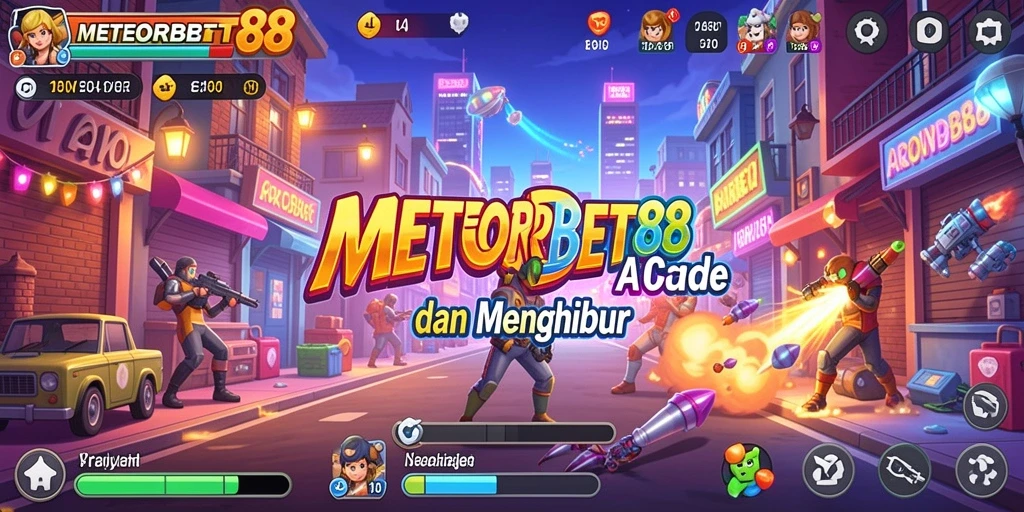 Tampilan gameplay menarik dari METEORBET88 saat bermain arcade.