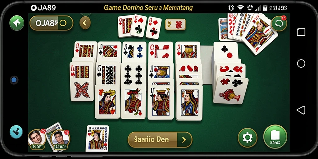 Screenshot OJA89 menunjukkan gameplay Domino yang mendebarkan dan penuh strategi.