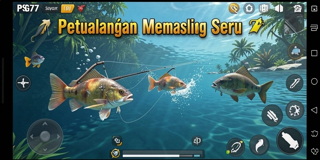 Tampilan gameplay PSG77 yang seru dan menawan saat memancing.